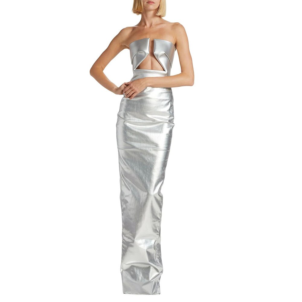 Dresses Color: Silver Maxi